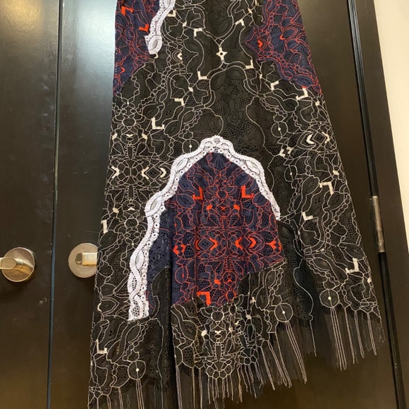 Jonathan Simkhai Black and Blue lace Midi Skirt - Picture 9 of 9